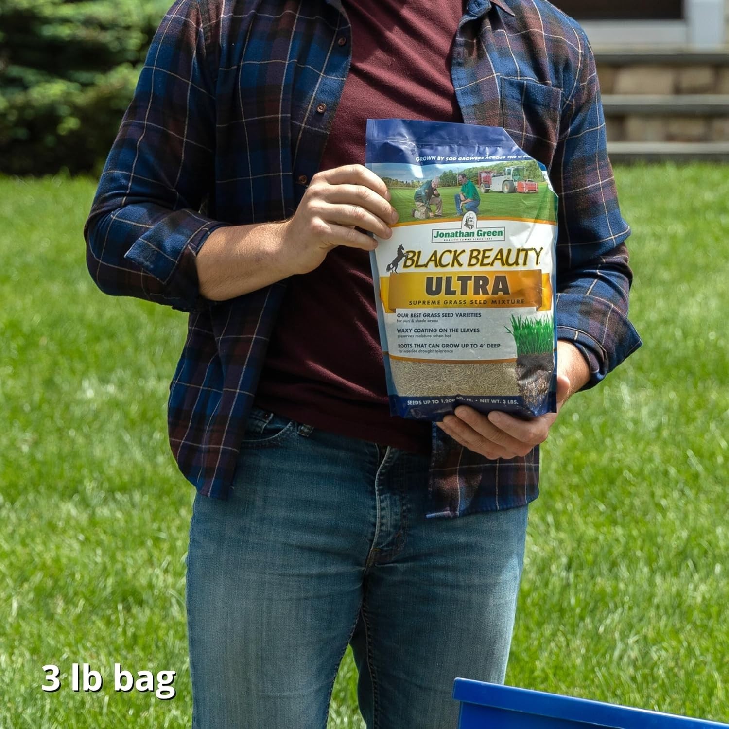 Ultra Grass Seed 3 lb – Moisture-Retaining Lawn Solution for Quick Growth