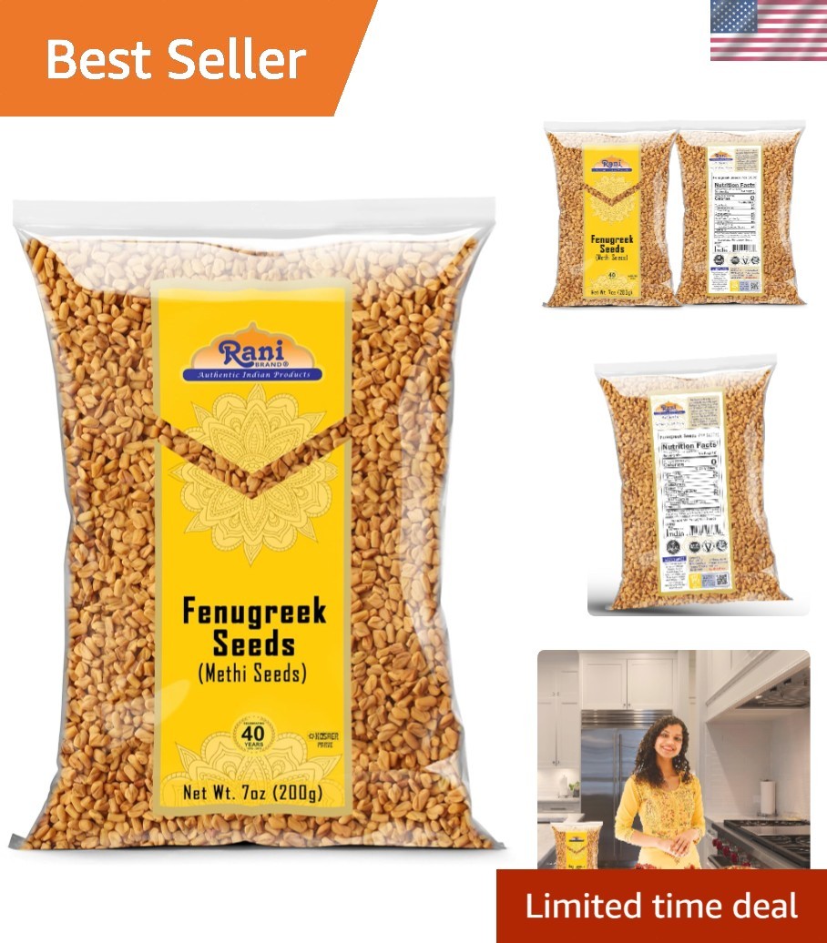 Whole Fenugreek Seeds by Rani – 7oz , Gluten Friendly, Authentic Flavor