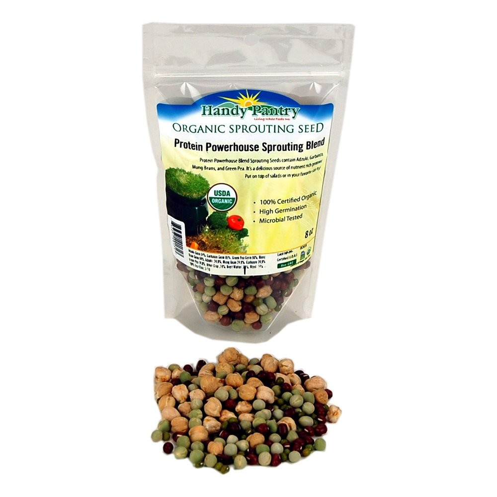 Organic Sprouting Seeds Protein Blend Adzuki, Garbanzo, Mung Bean, Snow Pea 8