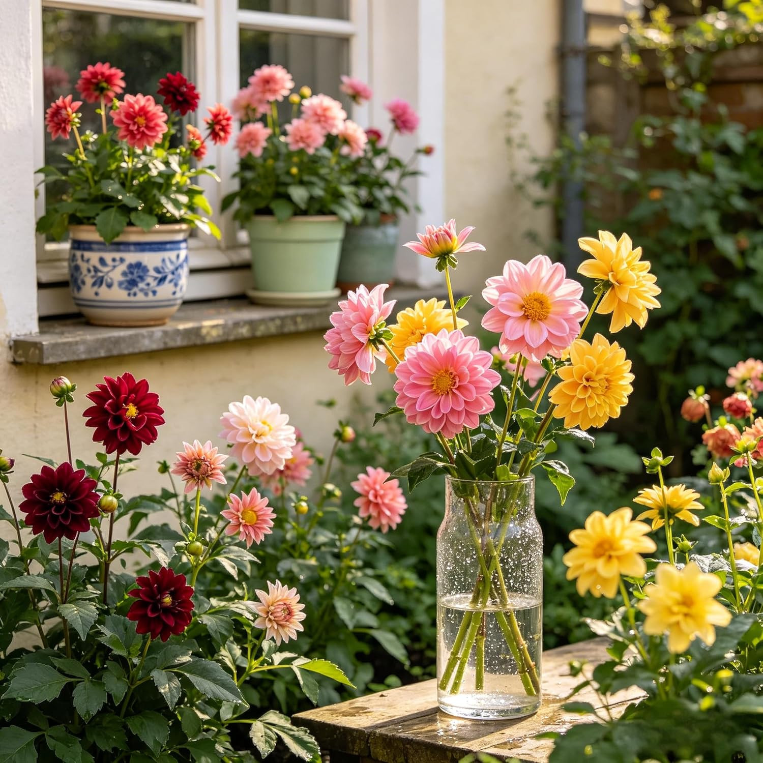 Carpetc 1000+ Mixed Dwarf Dahlia Seeds for Planting, Compact Perennial with Long