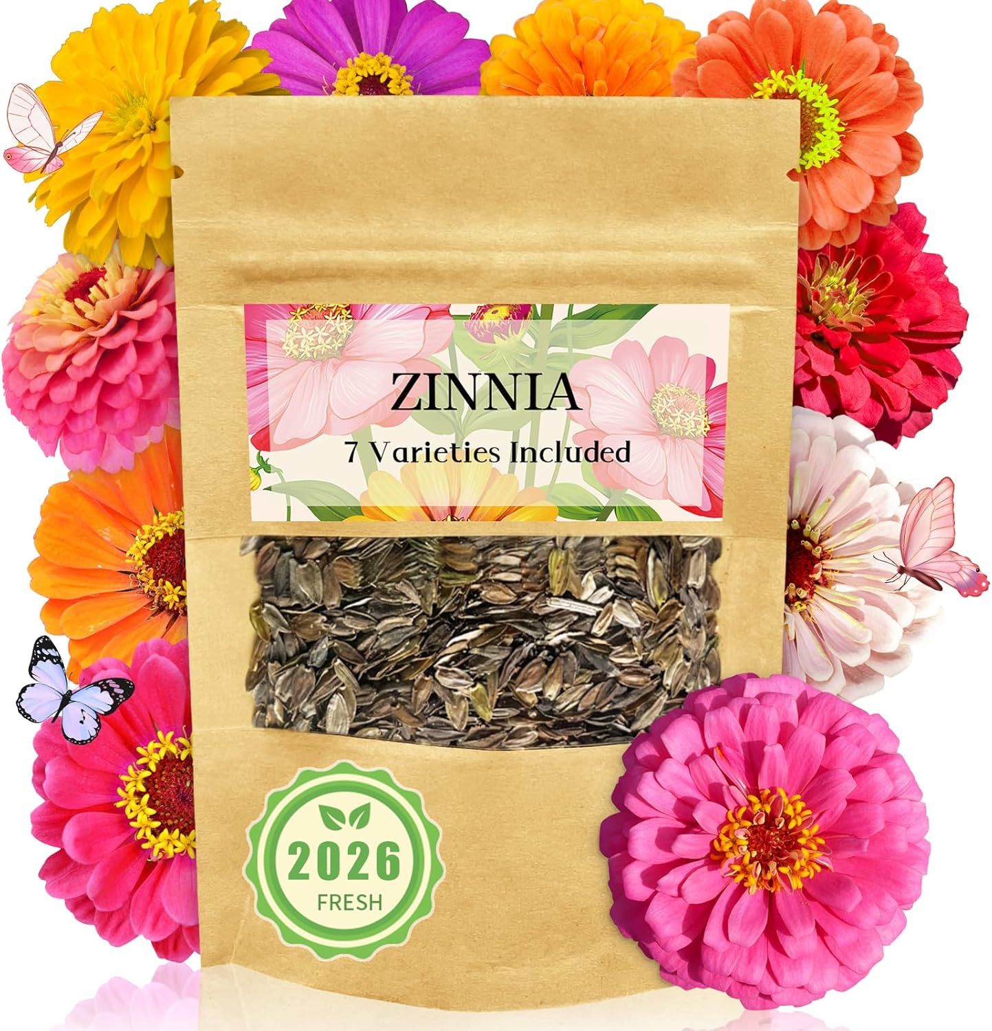 Zinnia Seeds Bulk 5,000+ | Outdoor Flower for Planting |Giant Zinnia Seeds for 2