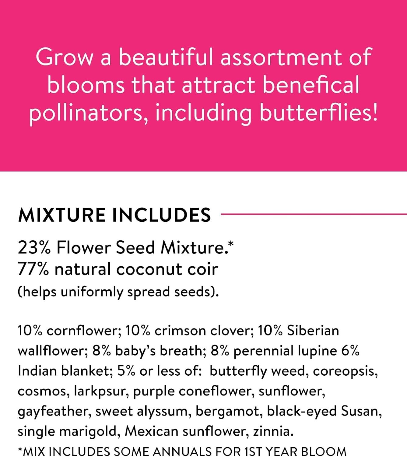 Monarch Sanctuary Seed Mix | 25,000 Pollinator Garden Seeds