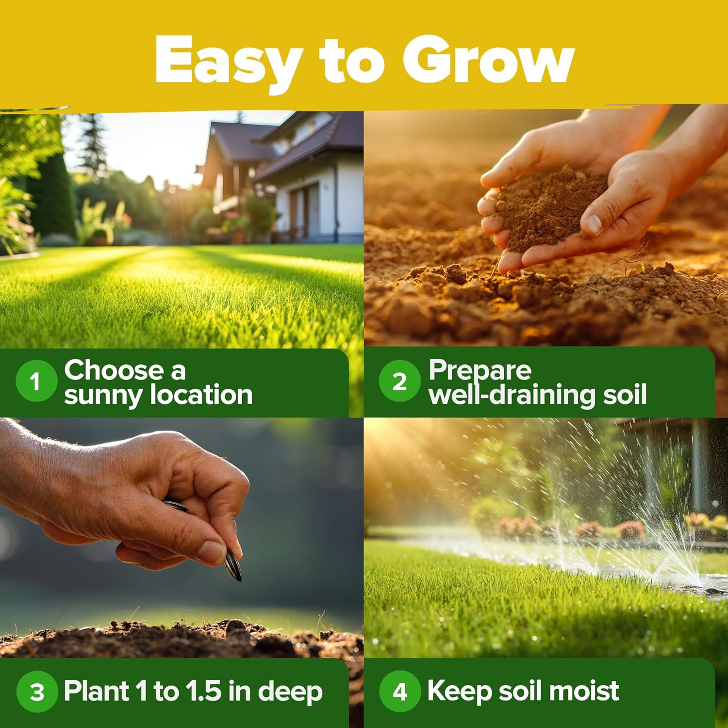 Sunflower Seeds for Planting | Varieties |1000+ Non-Gmo Sun Flower Seeds Packet