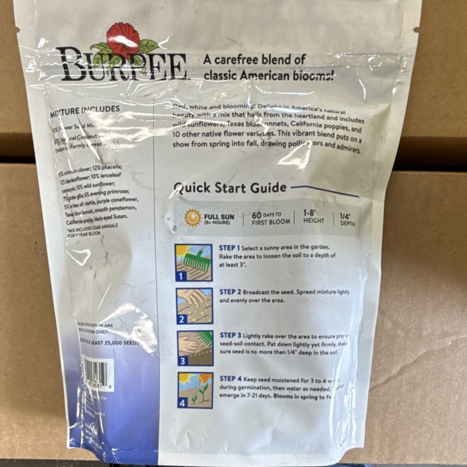 Burpee American Wildflower Mix Perennial Seeds 25,000 Covers 1,000 Sq Ft Non-GMO