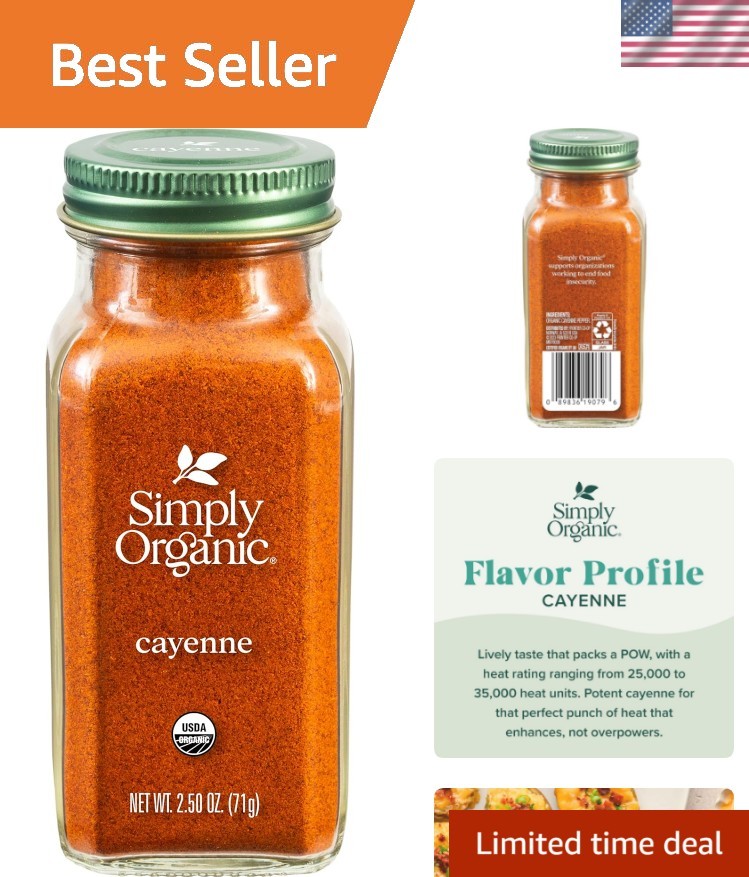 Kosher Certified Organic Cayenne Pepper 2.50 Oz – Perfect for Multi-Cuisine