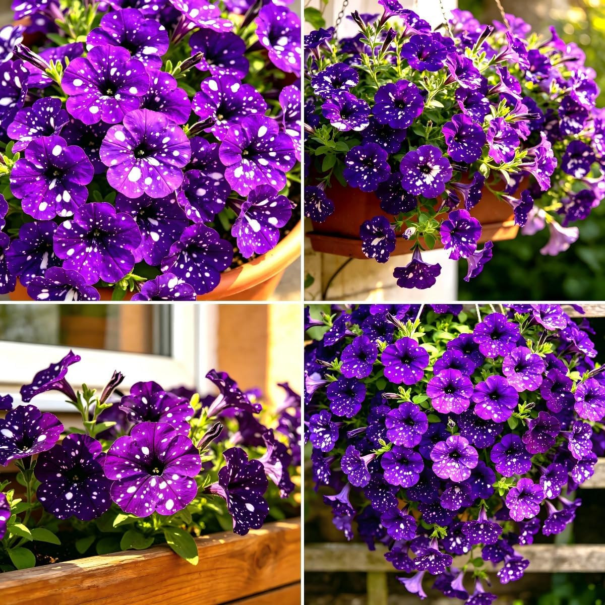 Carpetc 500+ Starry Sky Petunia Seeds for Planting – Galaxy Annual with Purple &