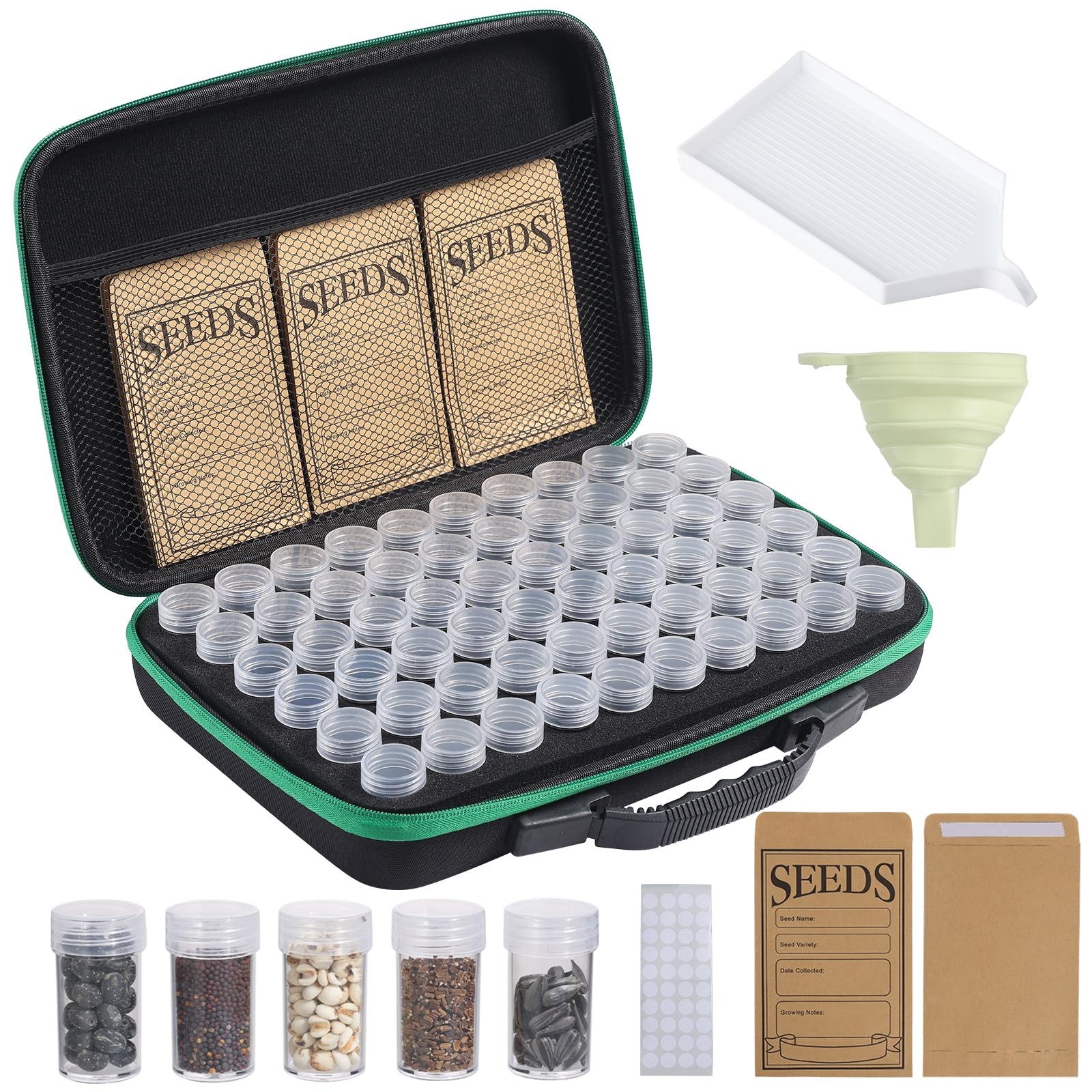 Portable Seed Storage Box, Sturdy Seed Organizer Kit for 60 Seeds