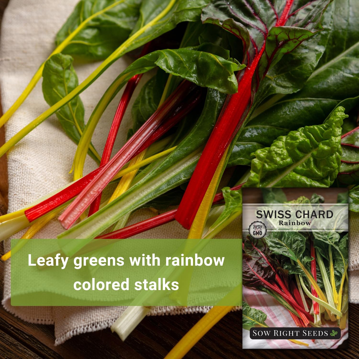 Rainbow Swiss Chard Seeds NonGMO Heirloom for Home Vegetable Garden