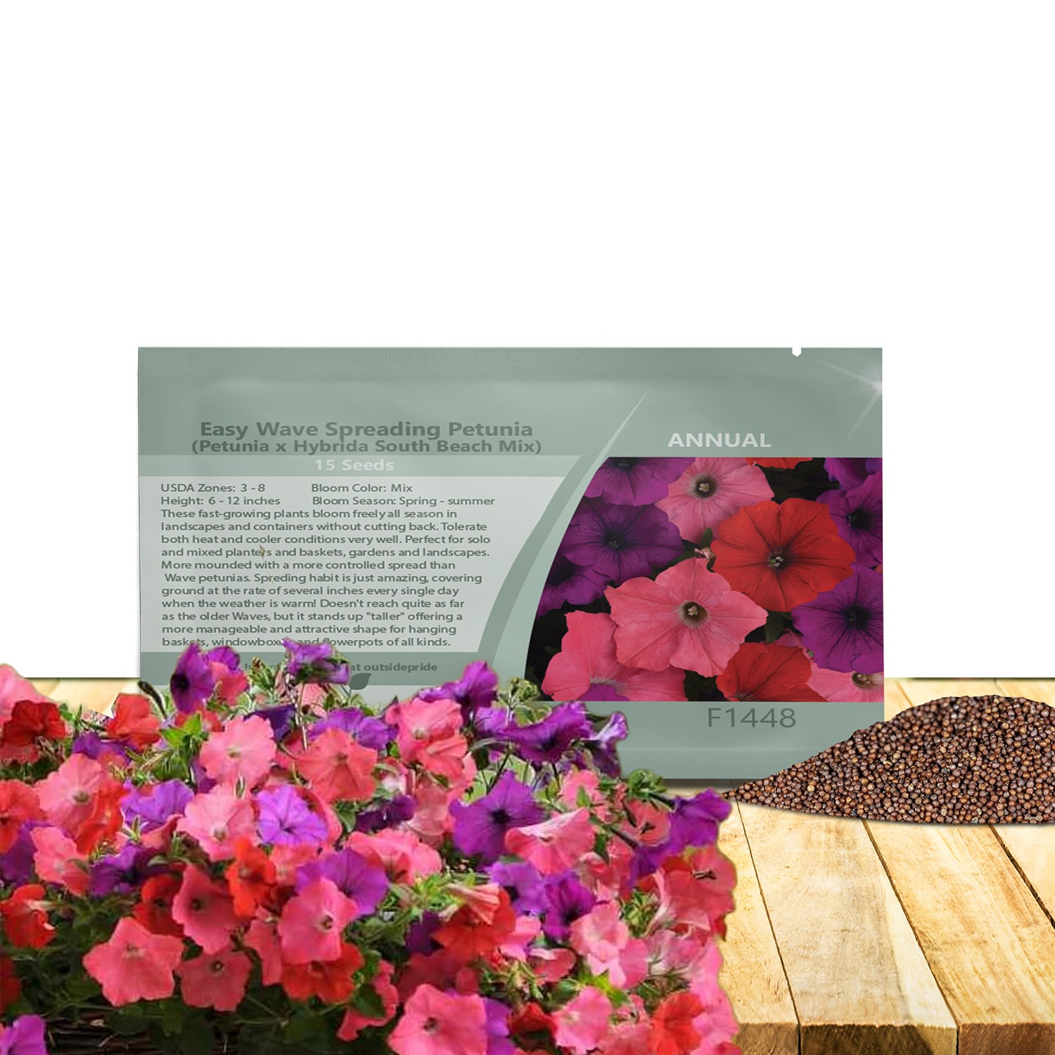 30 Seeds Easy Wave Spreading Petunia South Beach Garden Flower Mix