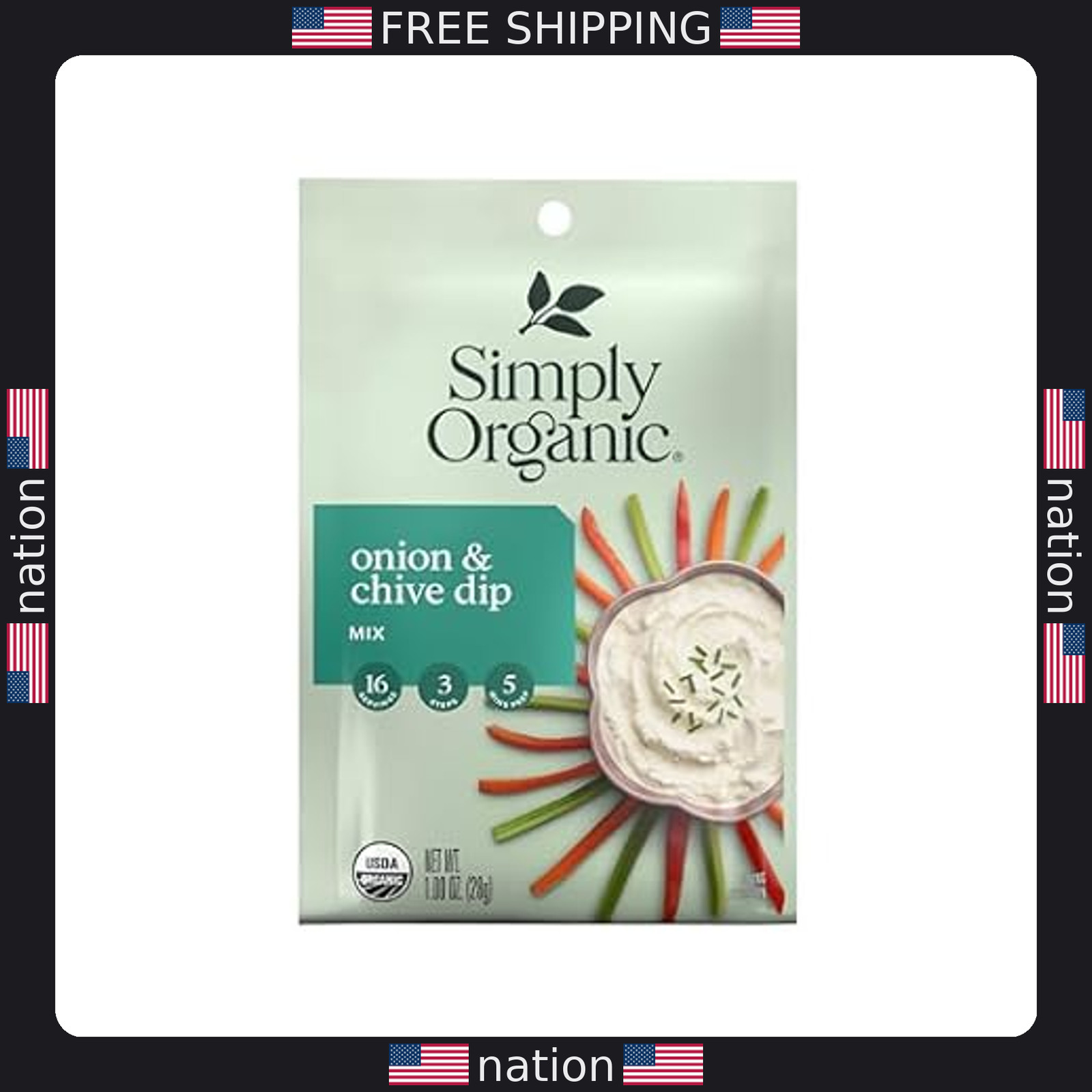 Simply Organic Onion & Chive Dip Mix, 1 oz | Certified Organic Flavor