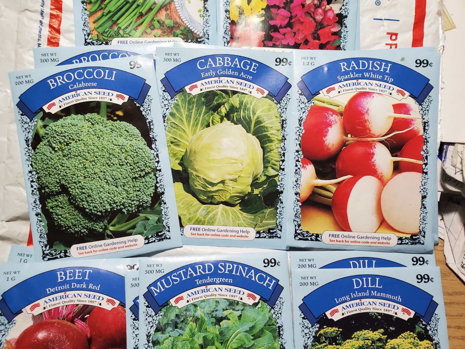 22 Lot Mixed Variety Pack Garden Seeds 2 Flowers Snapdragon + Vegetables Spices