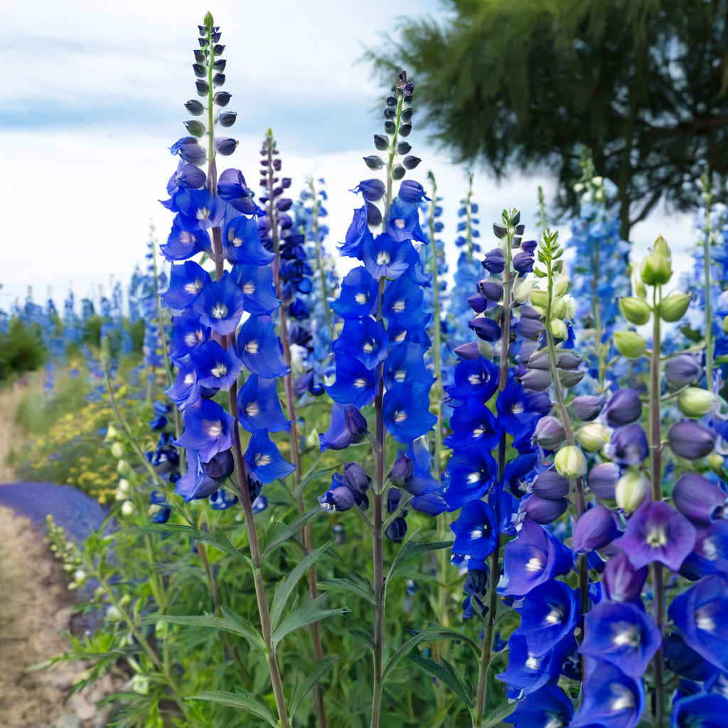 50 Delphinium Seeds Perennial Flower Seed Flowers Perennial ” Bright Blue”