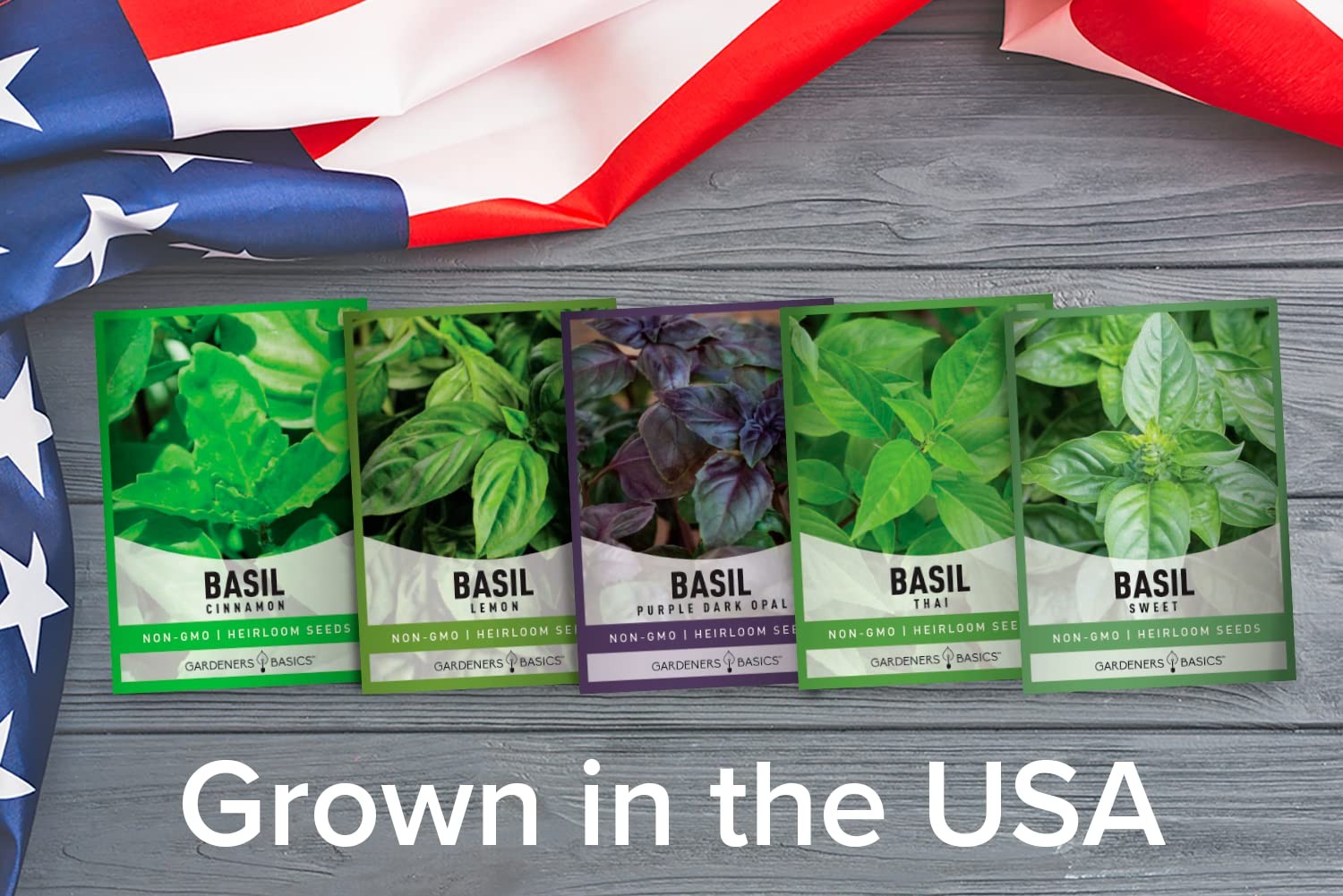 , Basil Seeds for Planting Home Garden Herbs – 5 Variety Herb Pack Thai, Lemo…