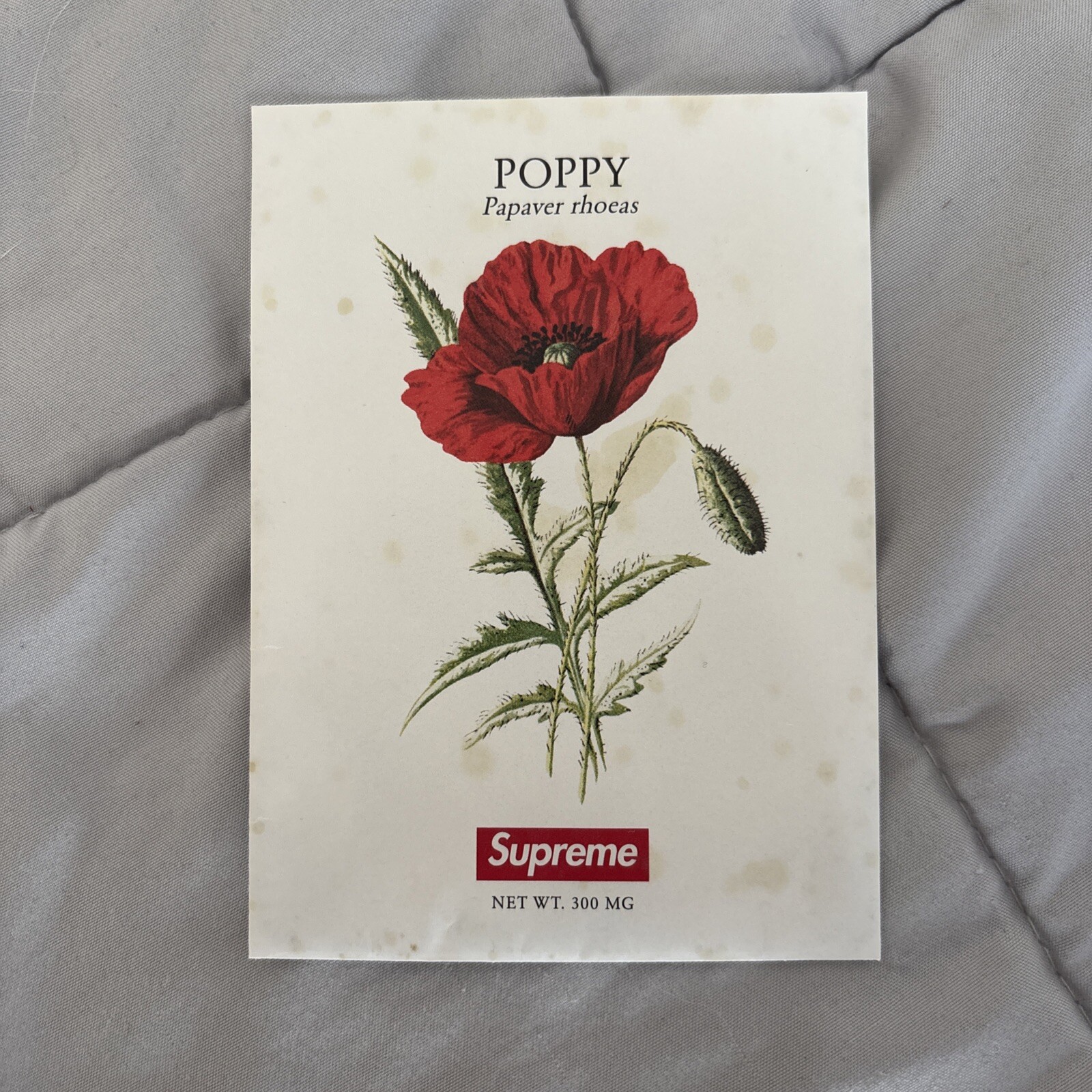SUPREME POPPY SEEDS Pack SS18 New Papaver Rhoeas packaged FLOWERS Box Logo
