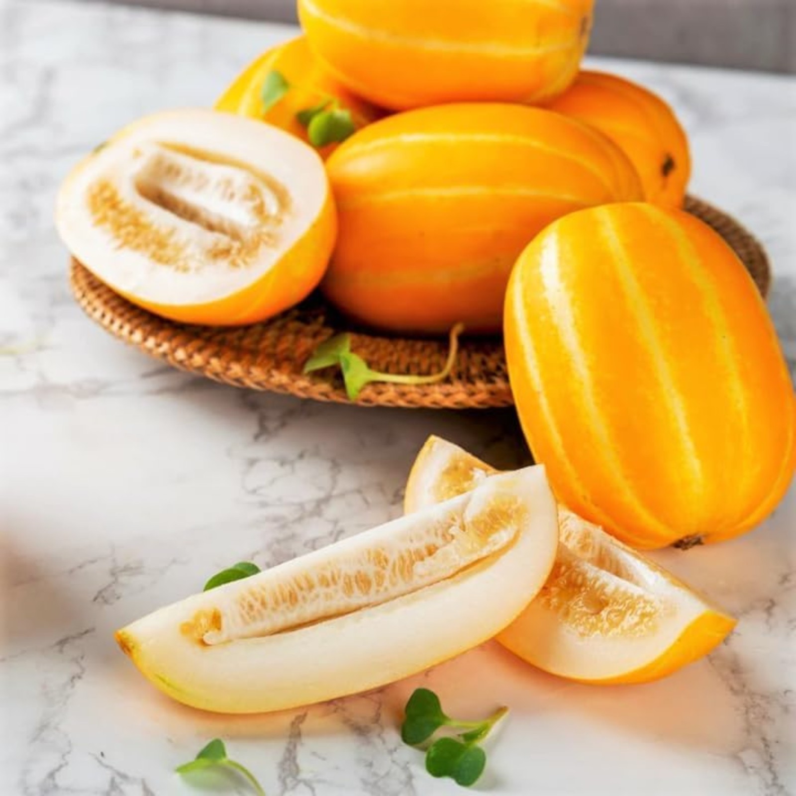 120 Korean Melon Seeds – Crisp Yellow Asian Melon for Sweet Summer Harvest