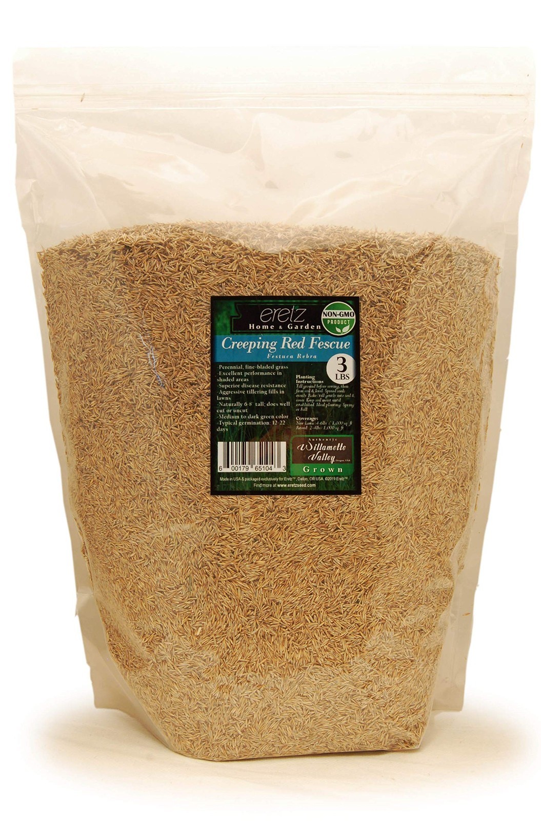 Premium Creeping Red Fescue Grass Seed – 3lb, Oregon Grown, No Fillers, Shade To