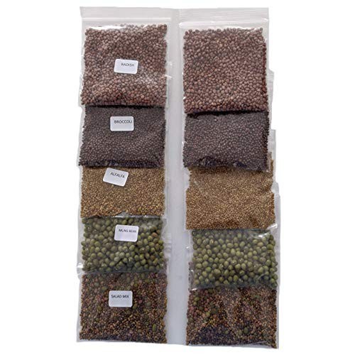 Sprouting Seeds Variety Pack Broccoli Alfalfa Radish Mung Beans Salad Mix Non