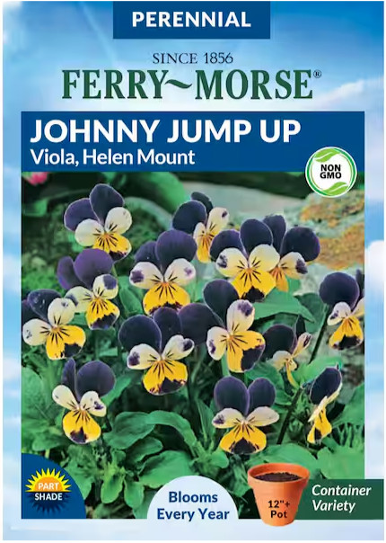 Ferry Morse Johnny Jump Up Viola Helen Mount Flower Seed Seeds Packet Part Shade