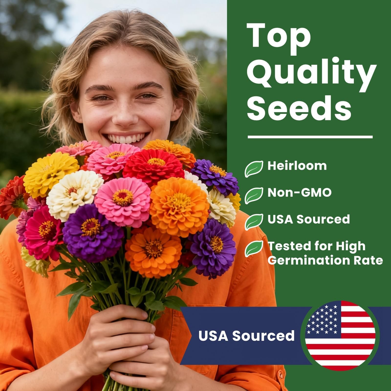 1000+ Zinnia Dahlia Seeds Flower Seeds for 2026 Planting, 0.35 Oz, 5 Varieties
