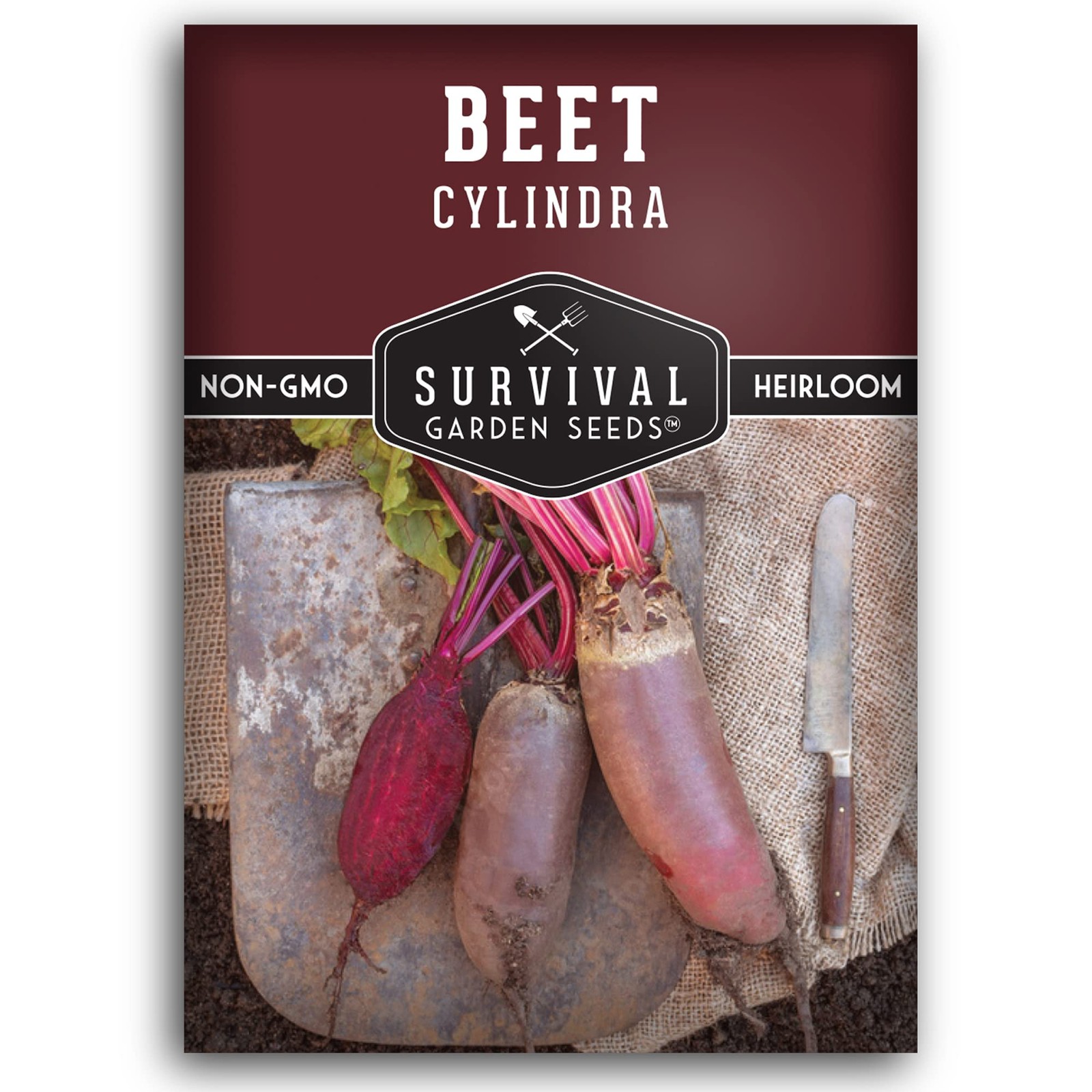 Cylindra Beet Seeds Heirloom Non-GMO Sweet Dark Red Long Roots – Easy to Grow