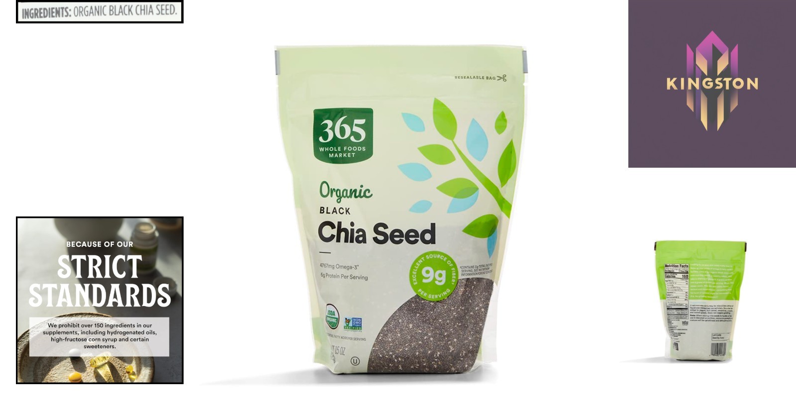 Organic Black Chia Seeds 15 Ounce – No Grinding Needed, Perfect for Every Meal