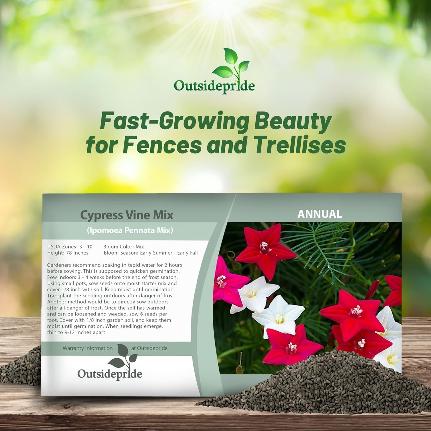200 Seeds Cypress Vine Seeds For Planting – Ipomoea Pennata Mix Flower Seeds