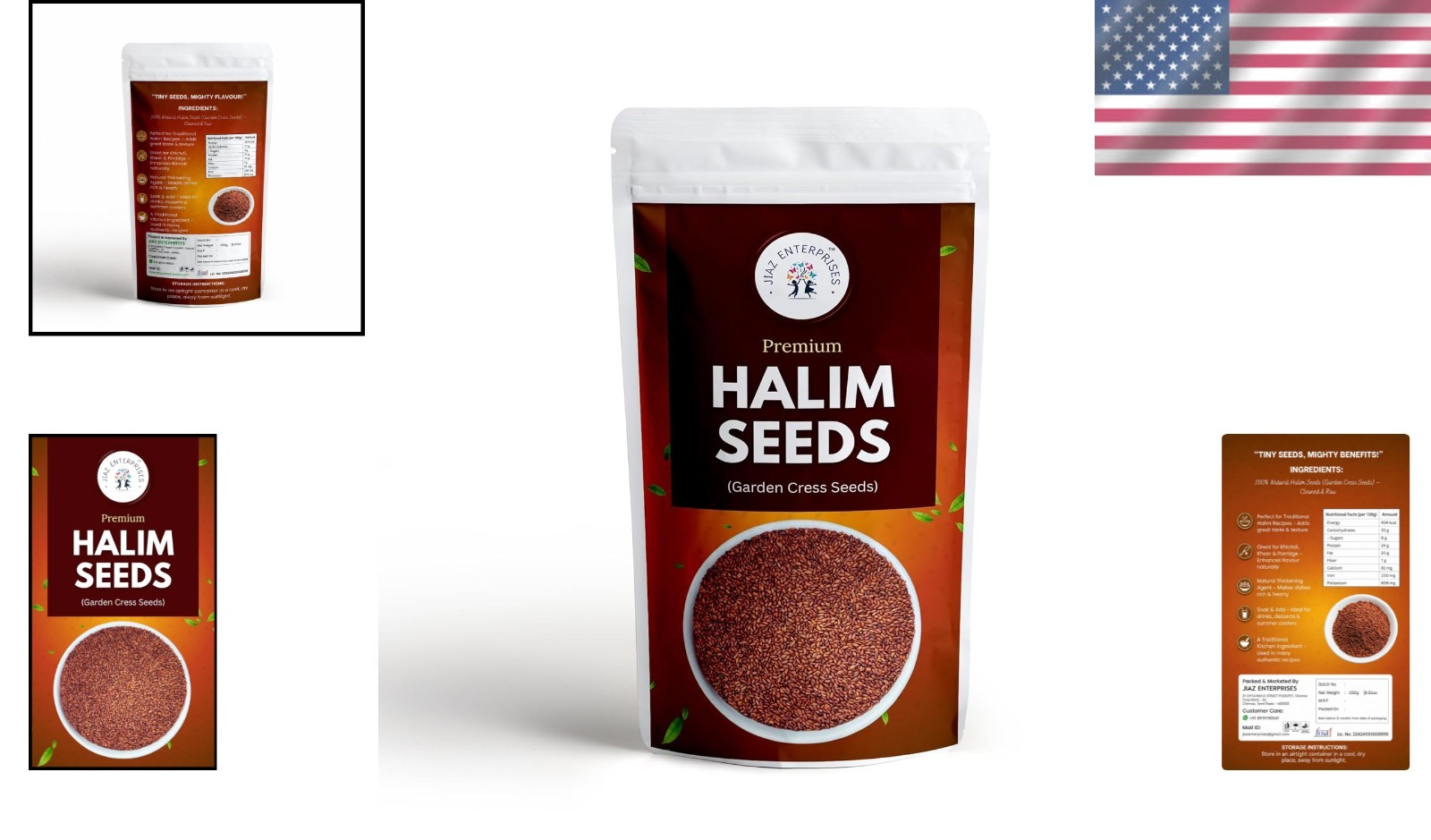 250g Halim Seeds – Resealable Pouch of Garden Cress for Culinary Use