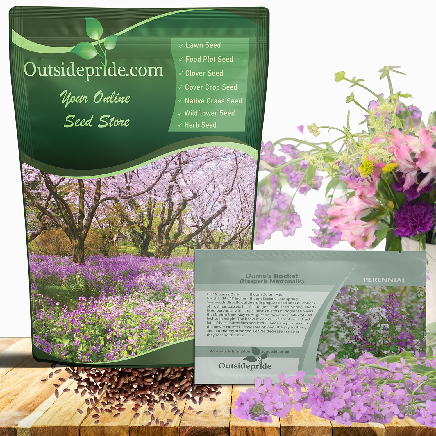 5 LBS Dame’s Rocket Seeds – Hesperis Matronalis Wildflower Seed