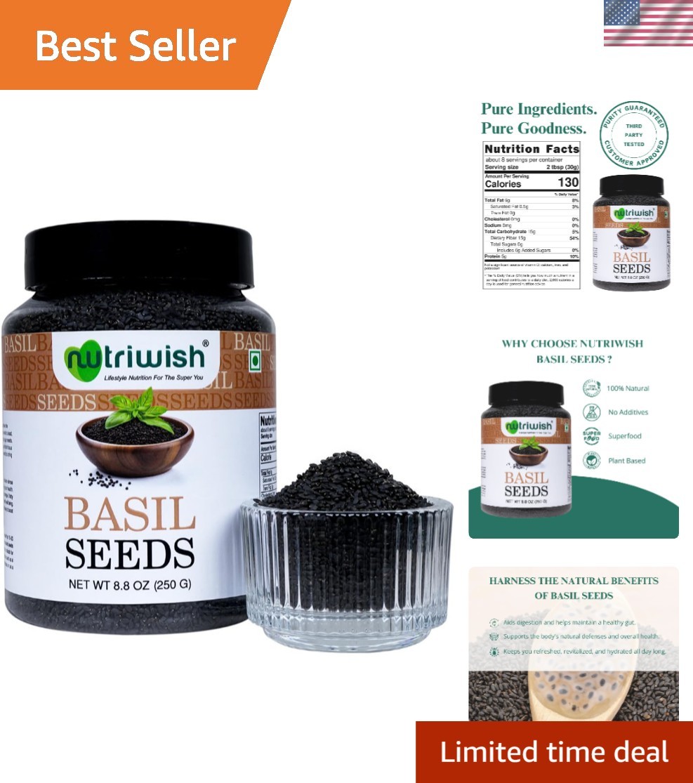 Basil Seeds Tukmaria 250g | Versatile Superfood for Smoothies, Drinks & Desserts