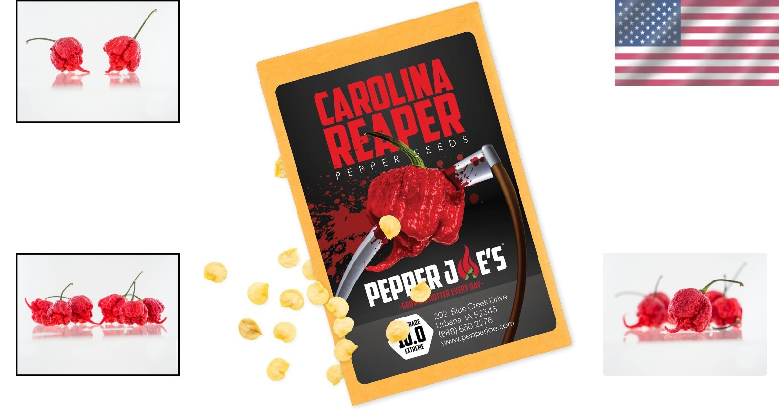 Hand-Harvested Carolina Reaper Seeds – 10+ Pack for Hot Pepper Lovers