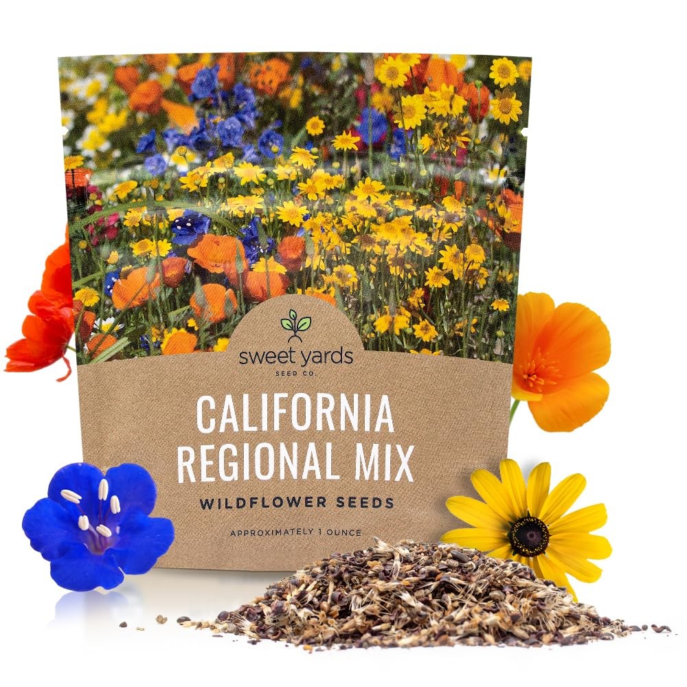 California Wildflower Seed Mix – 1 Ounce Bulk Packet – 7,000 Native Seeds