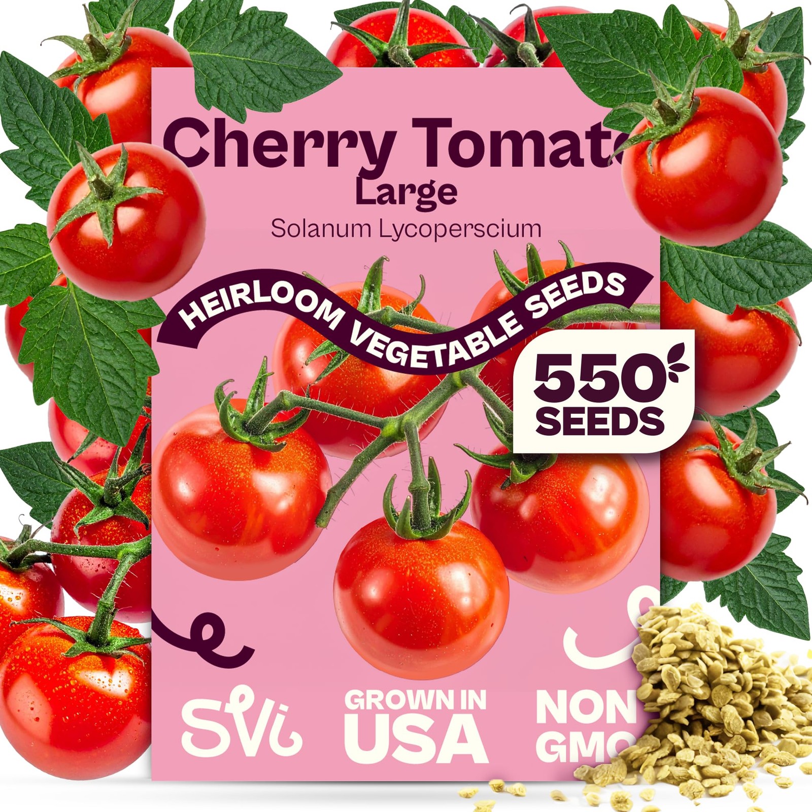 550 Large Red Cherry Tomato Seeds (Solanum lycoperscium) – Cherry Tomatoes Se…