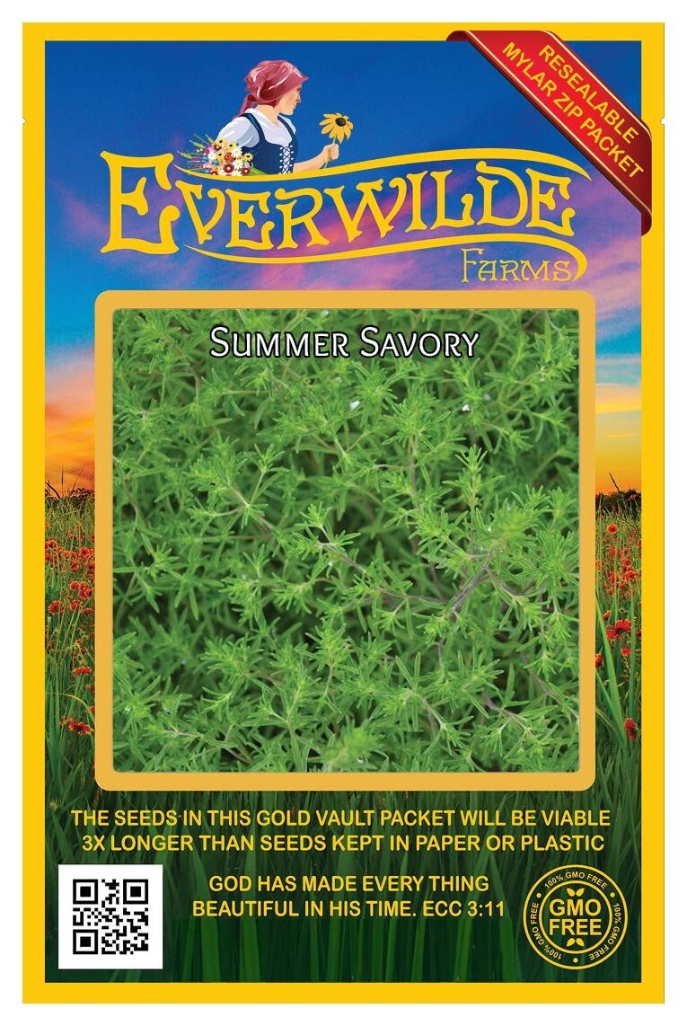 1 Oz Summer Savory Herb Seeds – Everwilde Farms Mylar Seed Packet