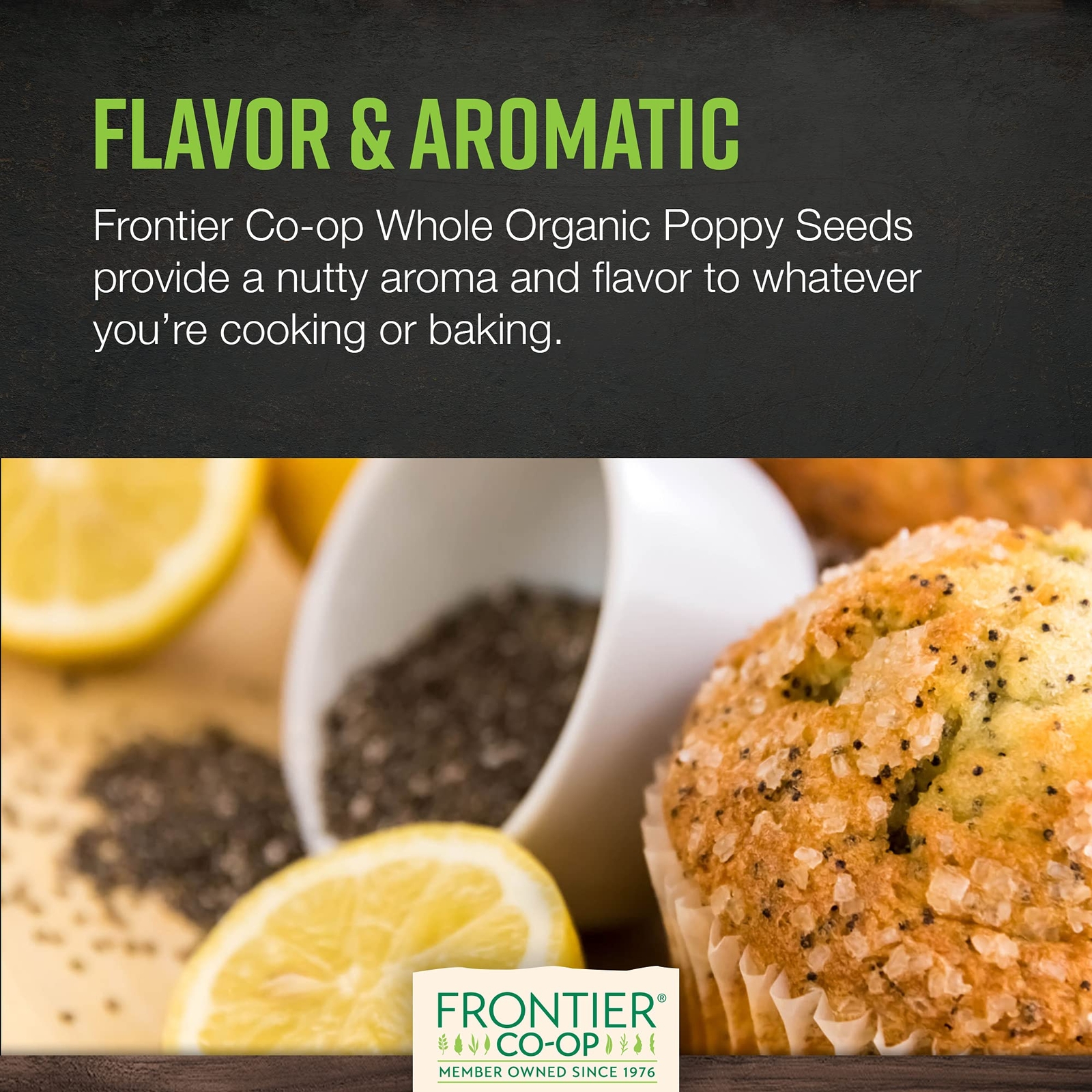 Frontier Co op Organic Poppy Seeds 1 lb Whole Bulk Kosher Culinary Ingredient