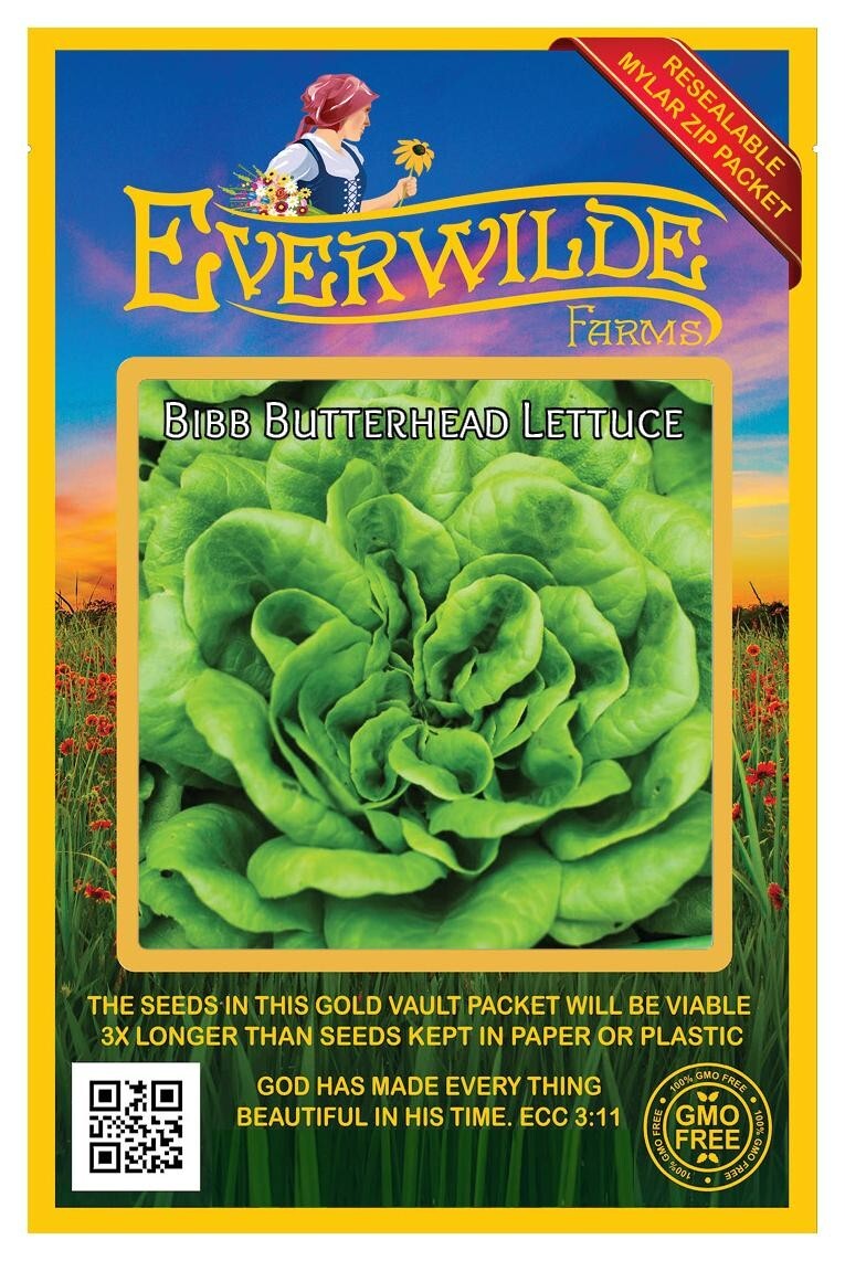1 Oz Bibb Butterhead Lettuce Seeds – Everwilde Farms Mylar Seed Packet