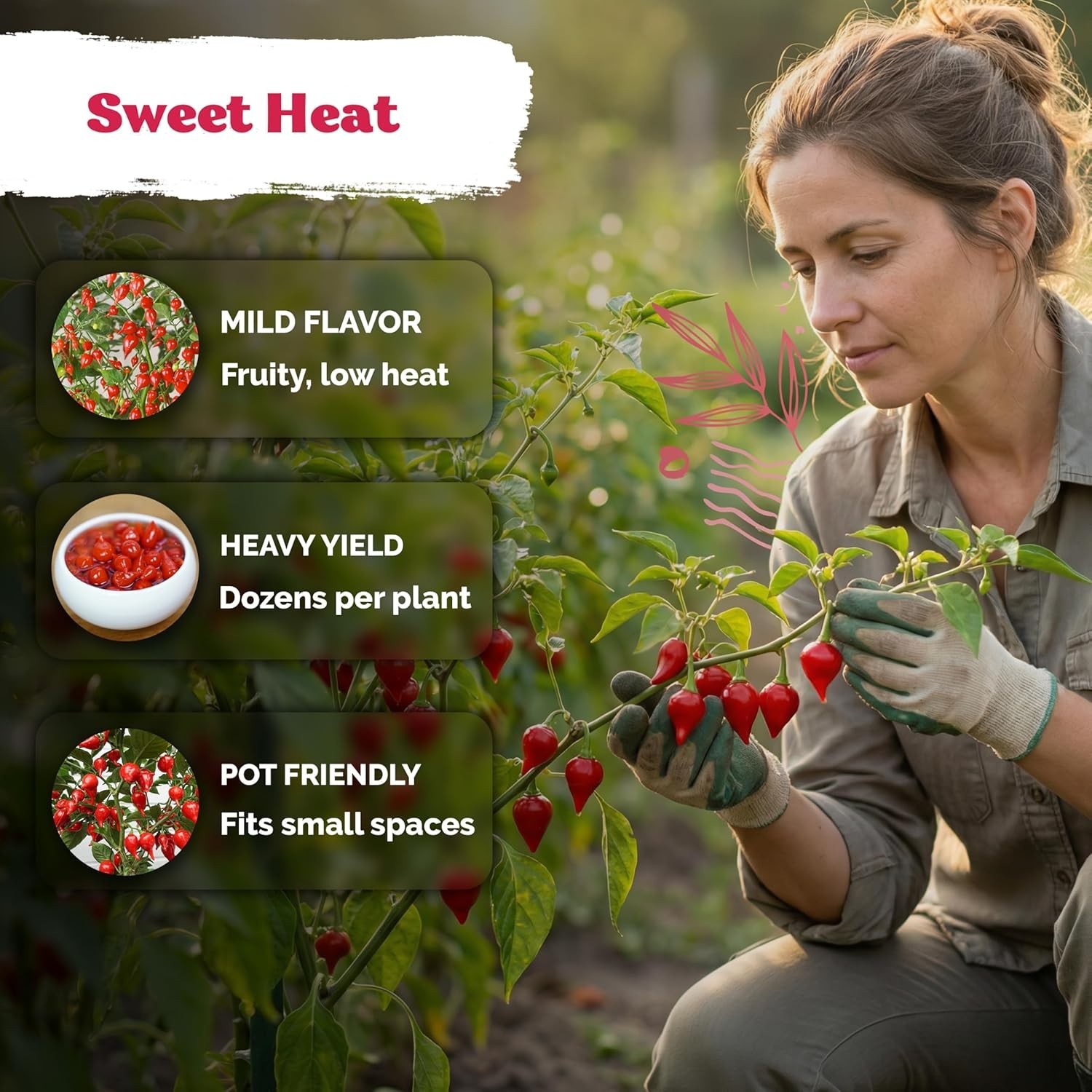 50 Compact Biquinho Pepper Seeds – Perfect for Limited Spaces & Vibrant Gardens