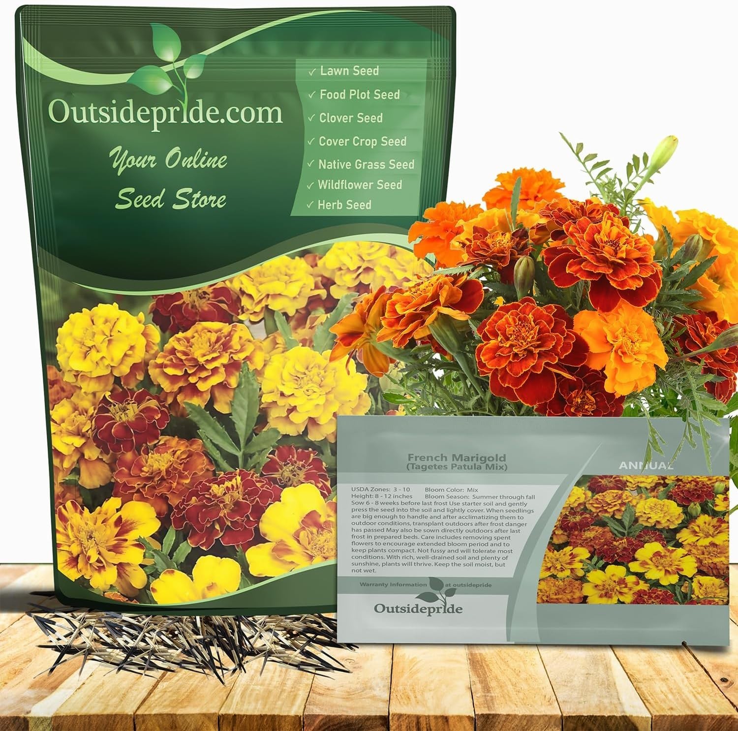 French Marigold Seeds Mix – 1/4 Lb. Annual, Compact, Heat & Drought Tolerant …
