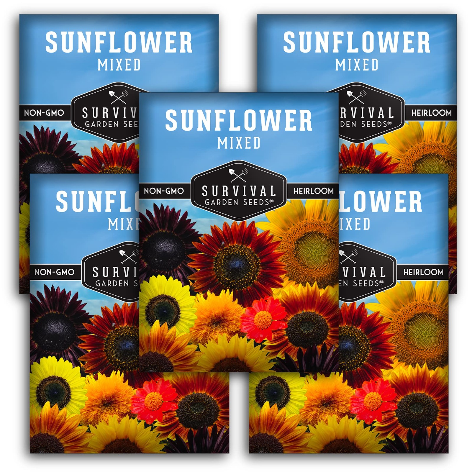 Mixed Sunflower Seeds for Planting | Heirloom NonGMO Blend for Pollinators