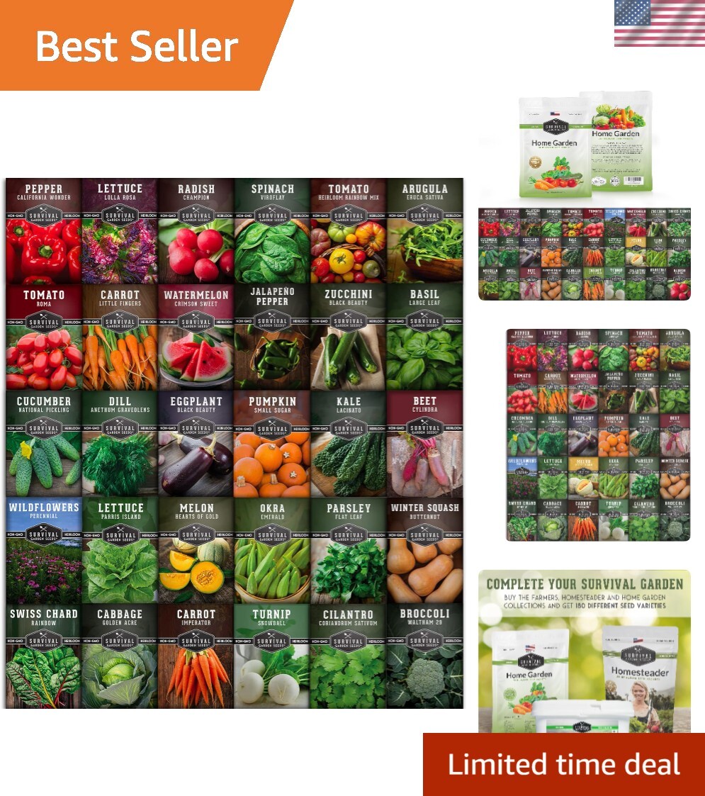 Year-Round Harvest Heirloom Seed Kit – Non-GMO Fruit & Herb Home Garden Variety