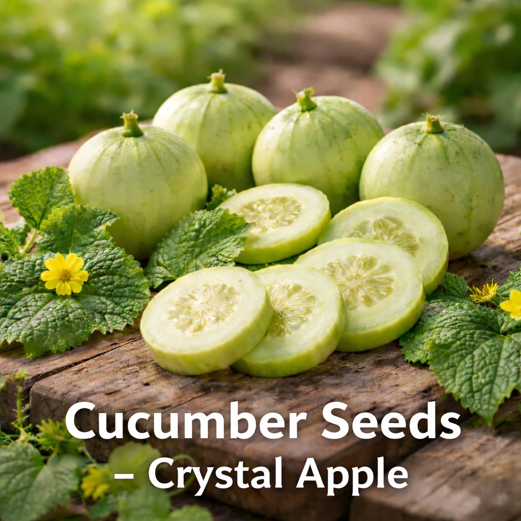Crystal Apple – Cucumber Seeds | Rare Heirloom Round Cucumbers | Crisp 25 seeds