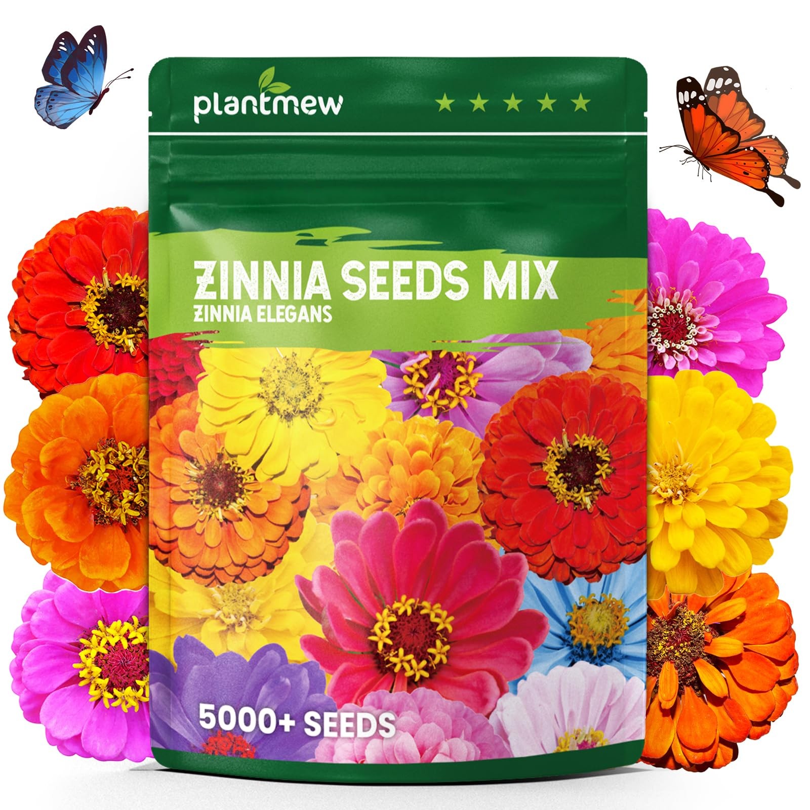 5000+ Zinnia Dahlia Seeds Flower Seeds for 2026 Planting, 1.5 Oz, 5 Varieties…