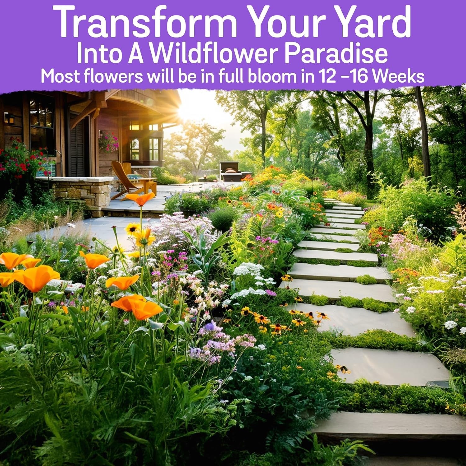 Wildflower Seeds Mix – 2 Oz, 85,000 Seeds, 35 Variety Perennial & Annual Flow…