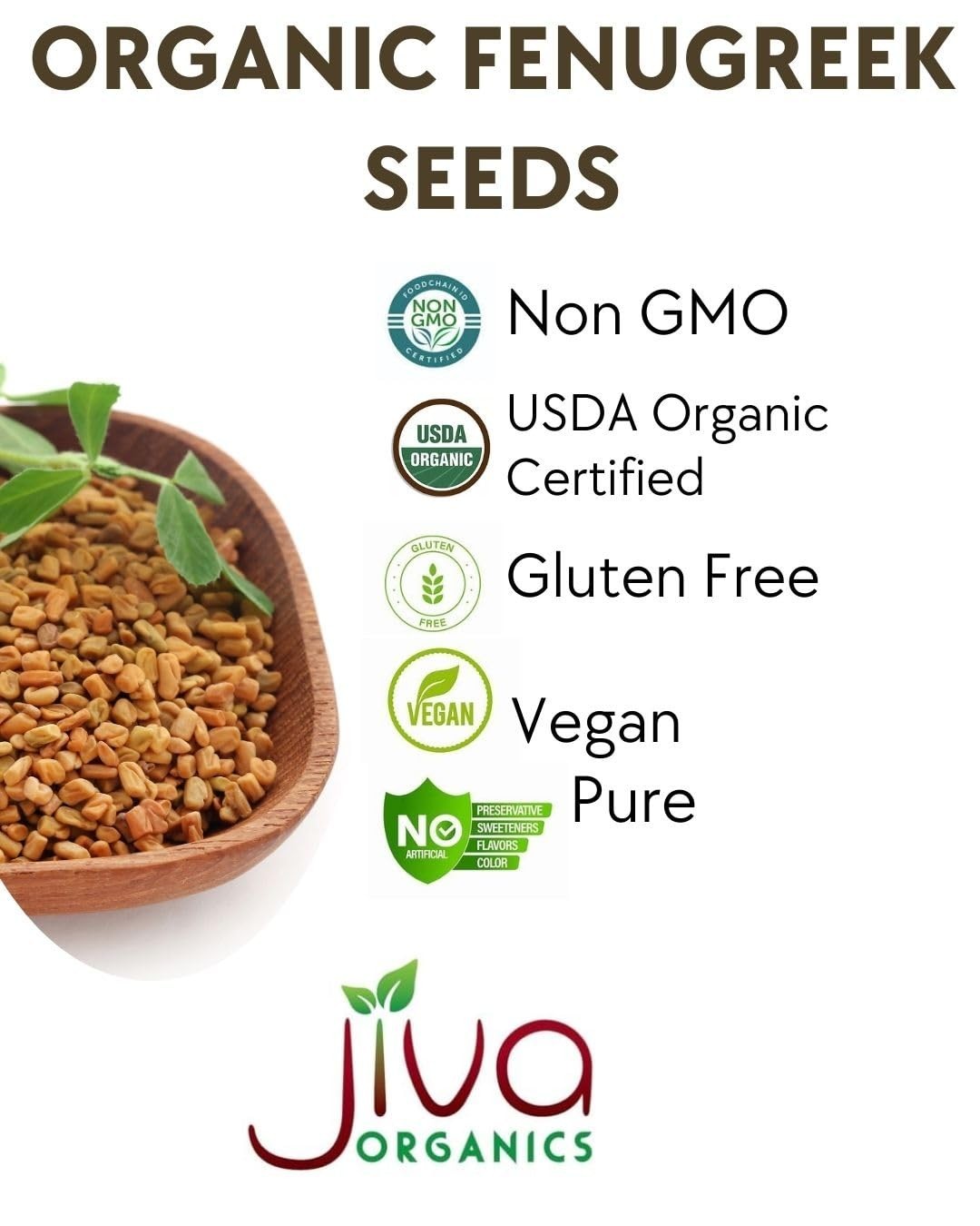 Jiva Organic Fenugreek Seeds 7oz – Non-GMO Spice for Culinary Delights