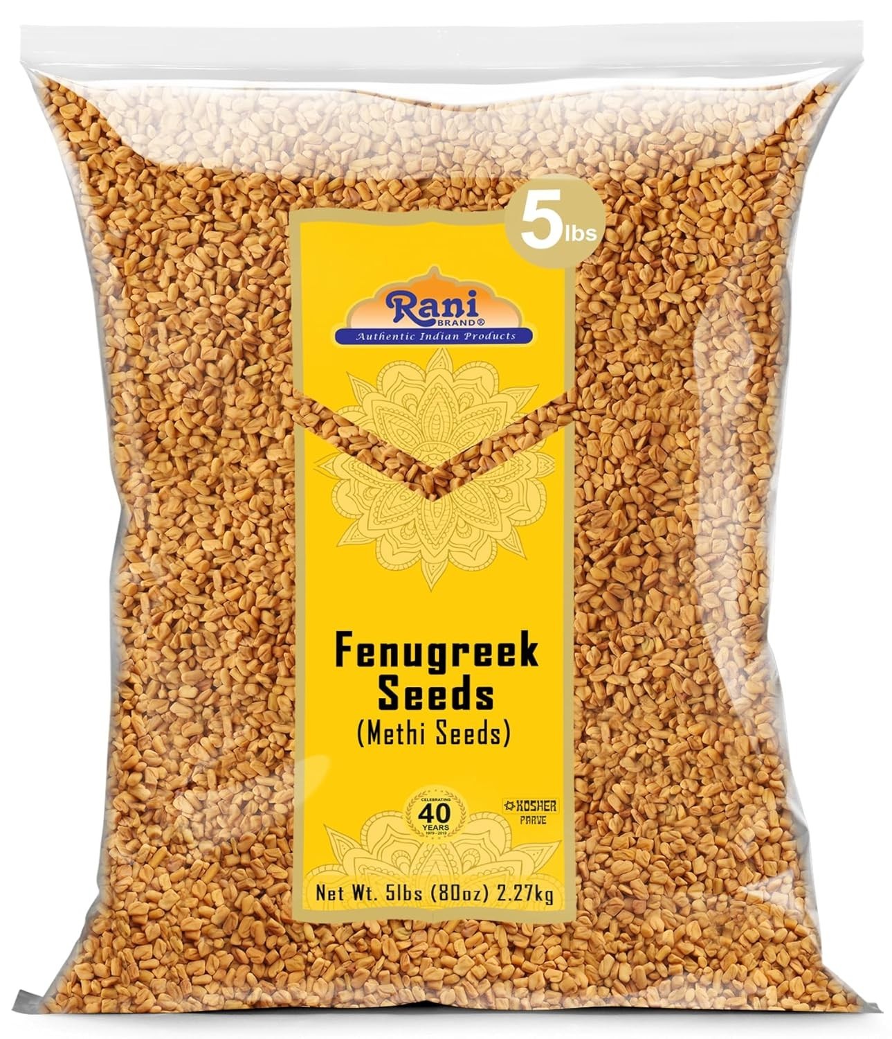 Rani Fenugreek Methi Seeds Whole 80oz 5lbs 2.27kg