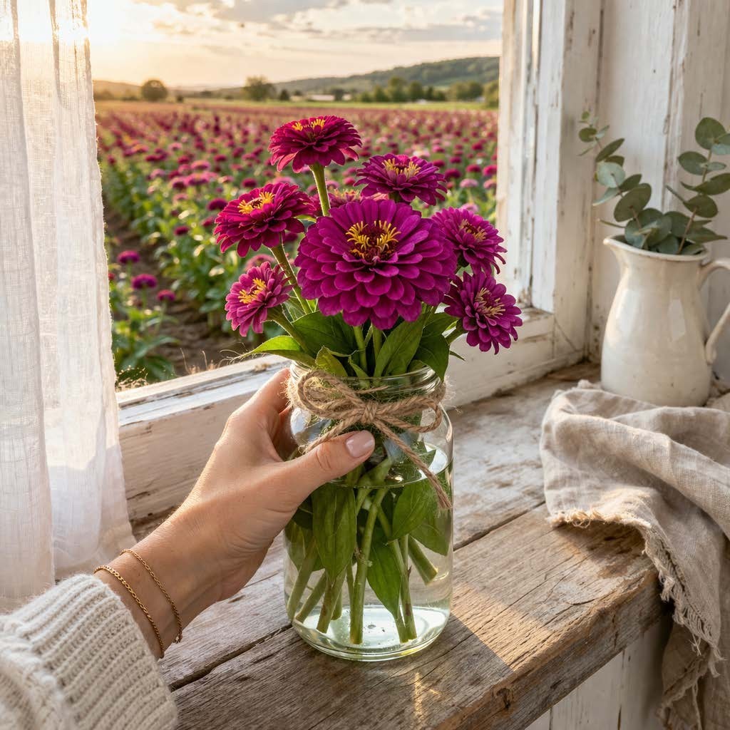 Purple Prince Zinnia Seeds – Bold Magenta Blooms Easy Grow Heirloom
