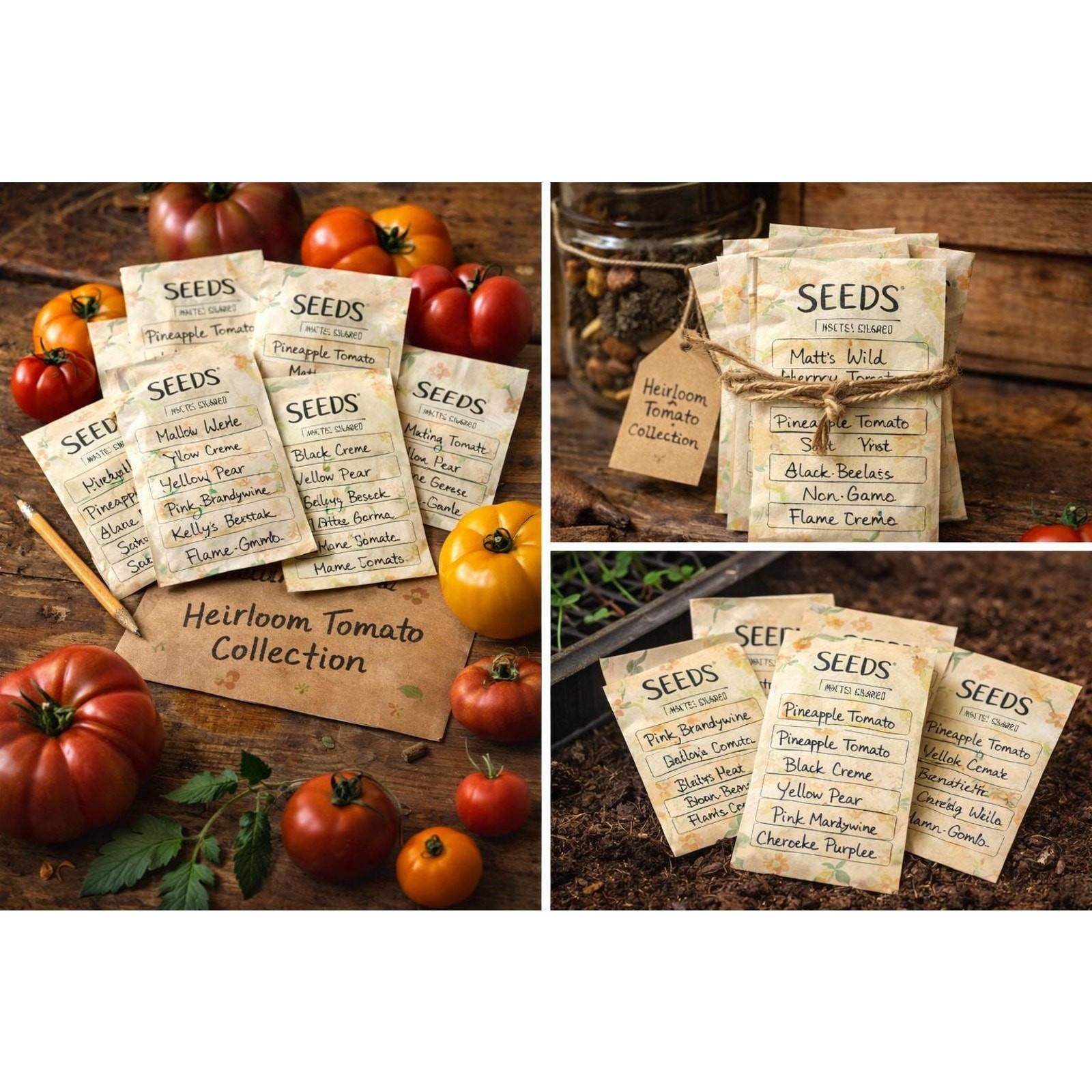 Heirloom Tomato Seed Collection – 9 Varieties • 135 Seeds Total • Non-GMO Garden