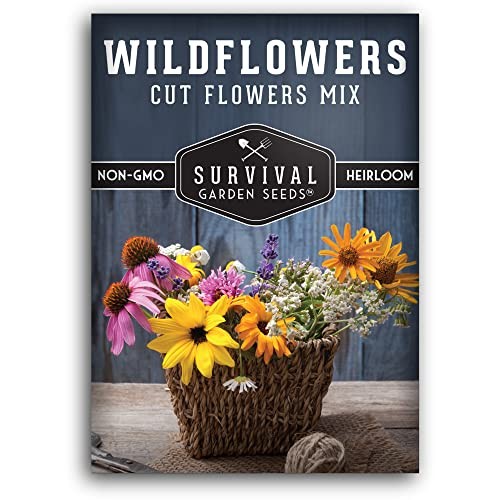 Cut Flowers & Wildflower Seed Mix for Planting – Packet with Instructions to 1