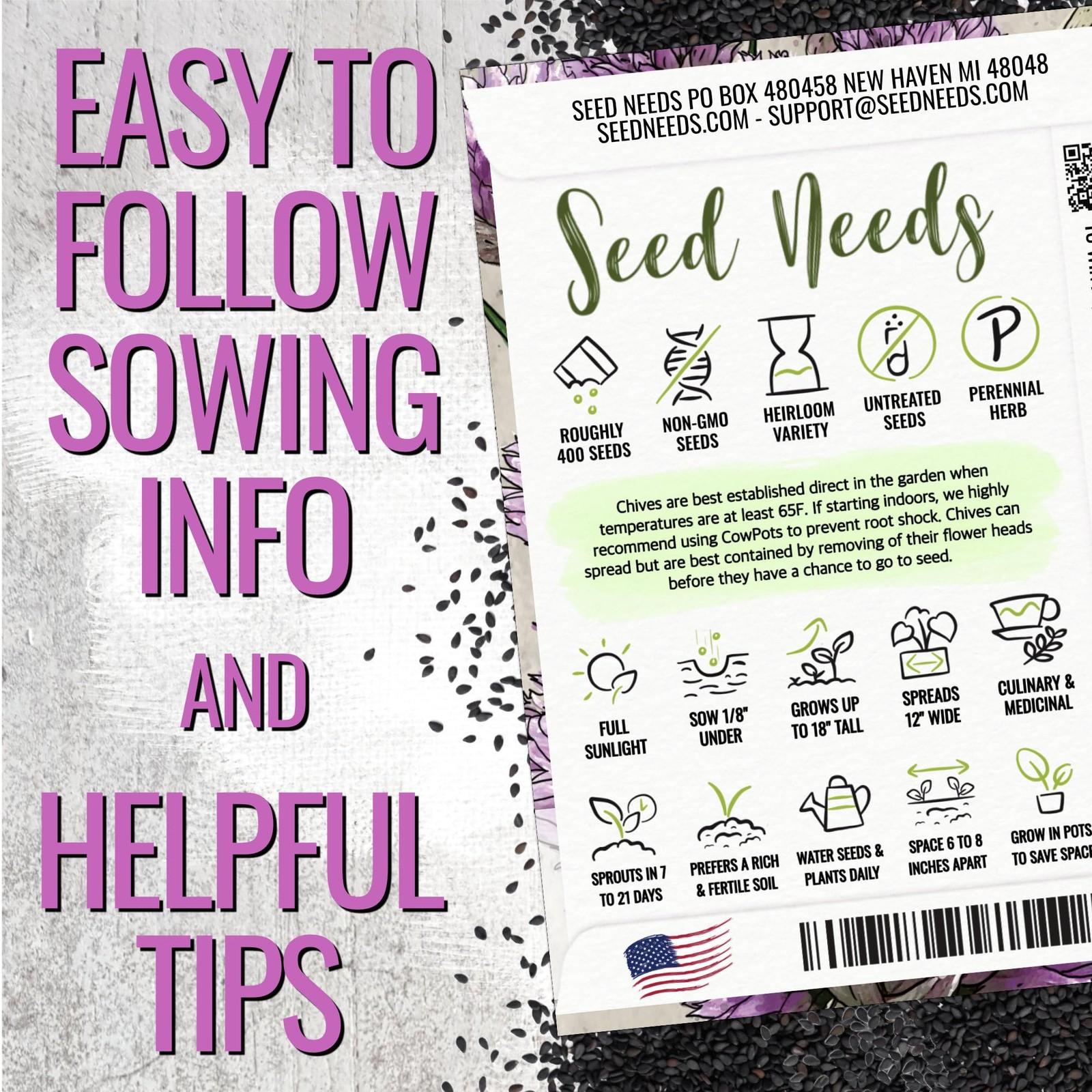 Seed Needs Herb Seeds Variety Pack Culinary Herb Collection 12 Individual Pac…