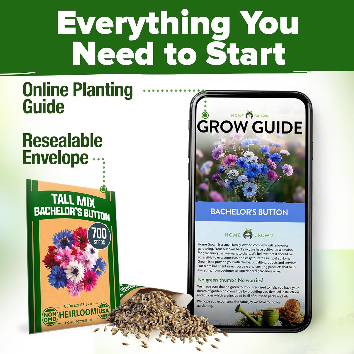 Bachelor Button Flower Tall Mix 700+ Cornflower Heirloom for Planting – Quick