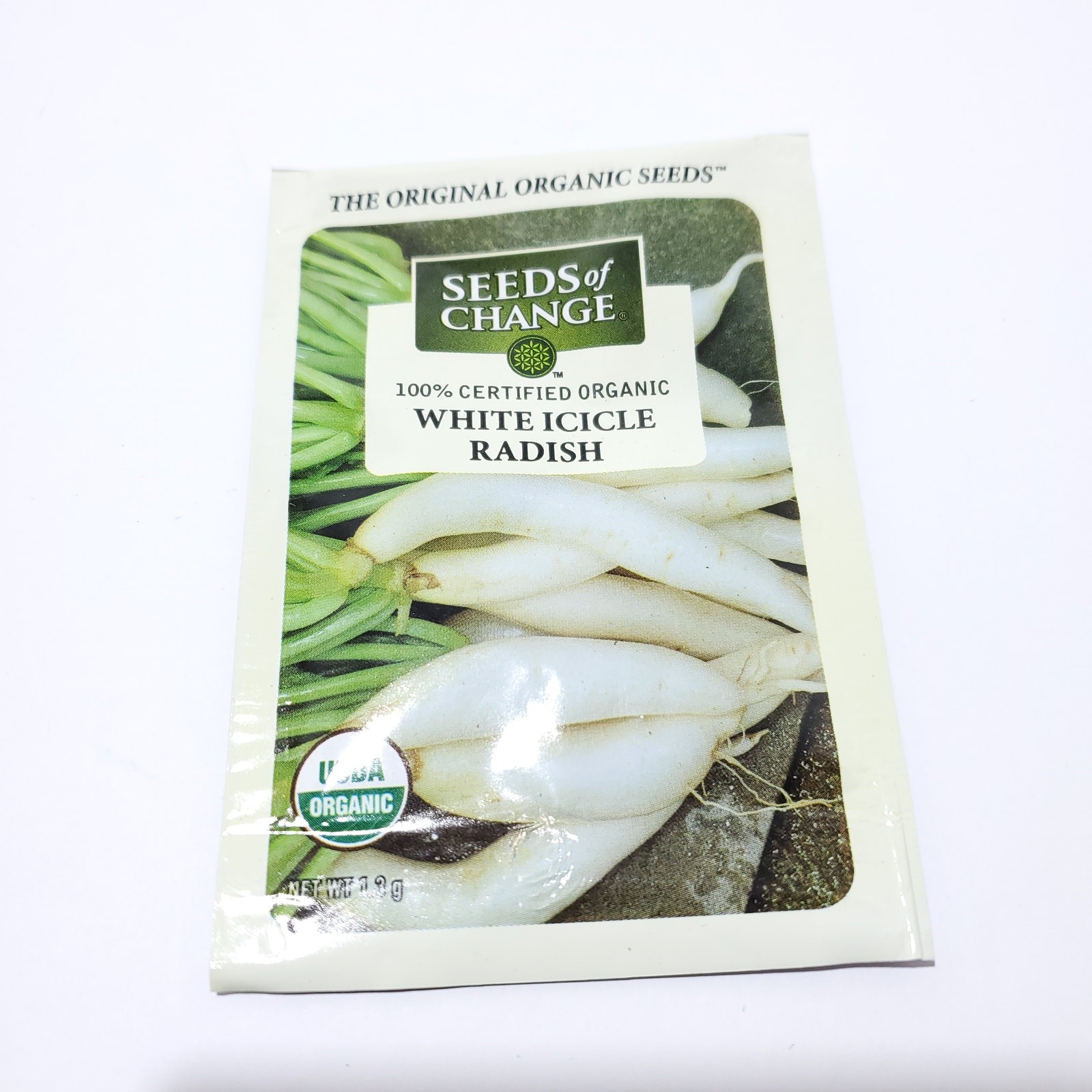 Seeds of Change Organic (2025) – 1pk 1.3g White Icicle Radish Garden Seeds